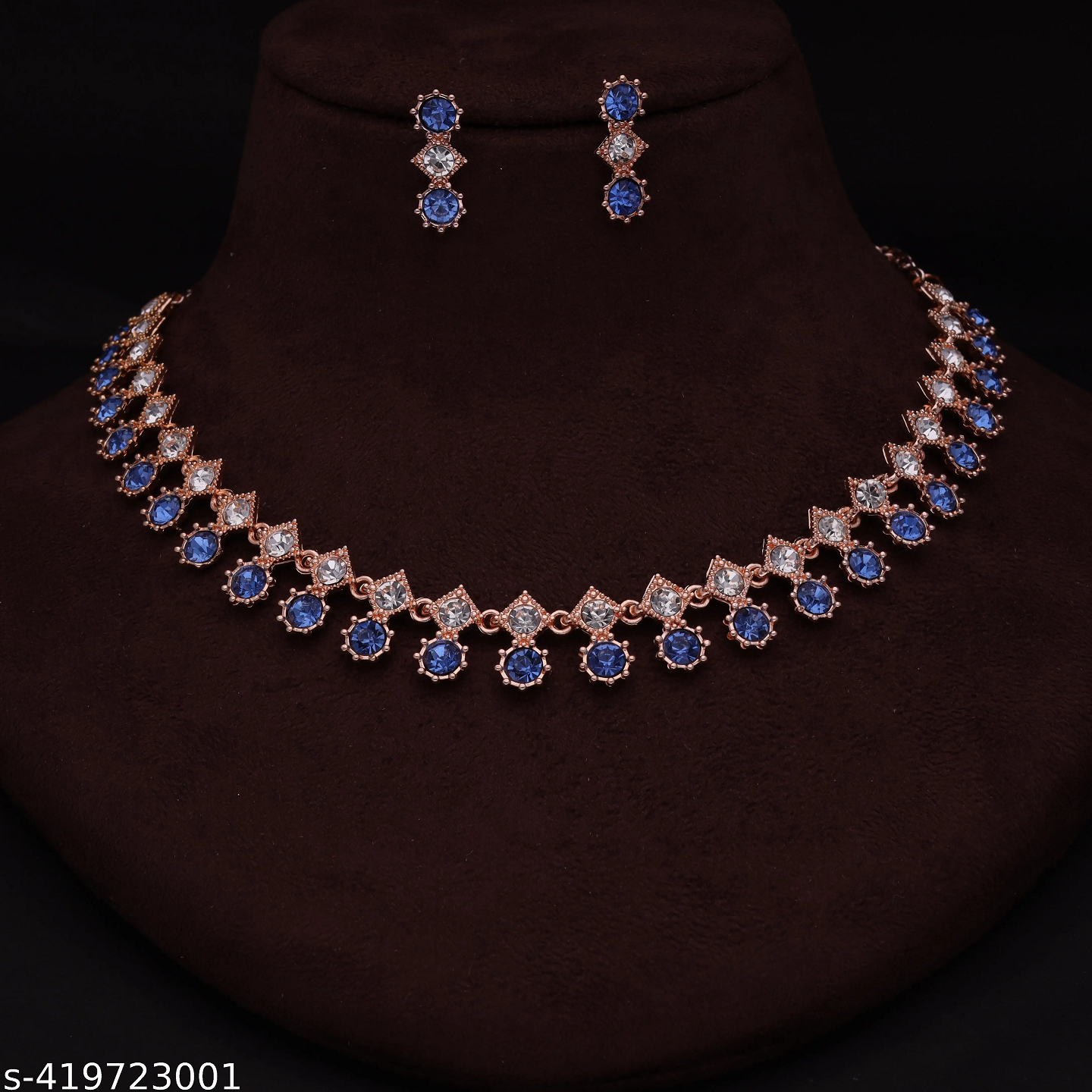 Rose Gold Plated Necklace Set For Women